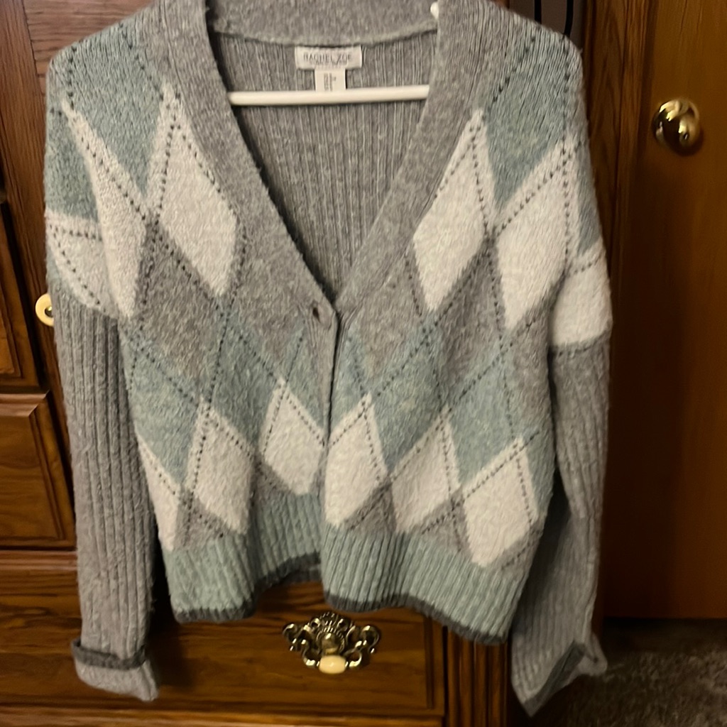 Button Up Sweater Diamond Pattern